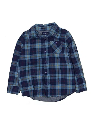 Pre-owned Andy & Evan Kids' Long Sleeve Button Down Shirt In Blue