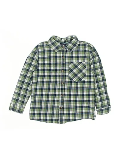 Pre-owned Andy & Evan Kids' Long Sleeve Button Down Shirt In Green