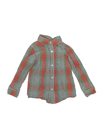 Pre-owned Andy & Evan Kids' Long Sleeve Button Down Shirt In Green