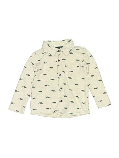Pre-owned Andy & Evan Kids' Long Sleeve Button Down Shirt In Ivory