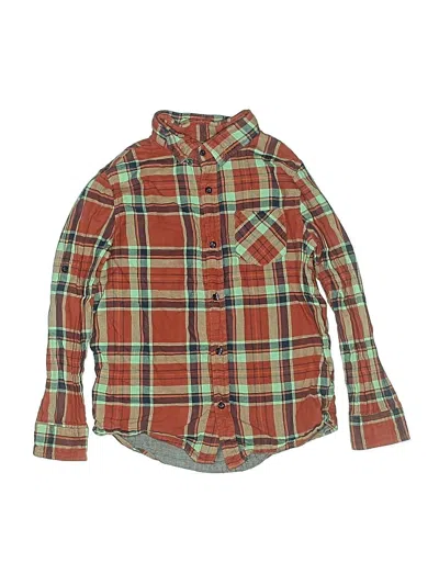 Pre-owned Andy & Evan Kids' Long Sleeve Button Down Shirt In Orange