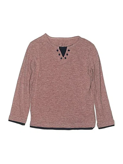 Pre-owned Andy & Evan Kids' Long Sleeve Henley Shirt In Burgundy