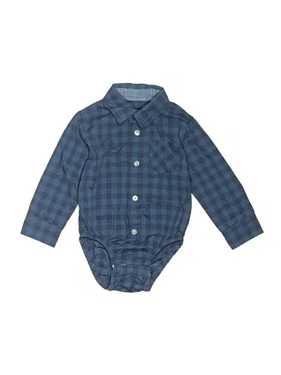 Pre-owned Andy & Evan Babies' Long Sleeve Onesie In Blue
