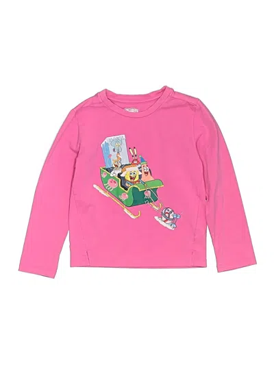 Pre-owned Andy & Evan Kids' Long Sleeve Top Pink Crew Neck Tops
