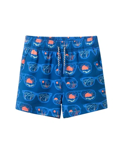 Andy & Evan Navy Sunglasses Swim Trunk In Blue