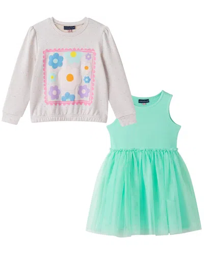 Andy & Evan Kids' Neon Sweatshirt And Dress Set In Multi
