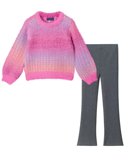 Andy & Evan Ombre Crochet Applique Wool-blend Sweater In Purple