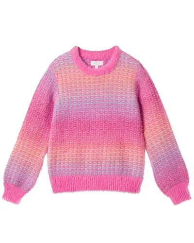 Andy & Evan Ombre Eyelash Wool-blend Sweater In Pink