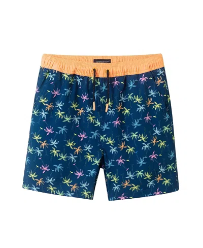 Andy & Evan Palm Comfort-stretch Lined Boardshort - Big Kid In Blue