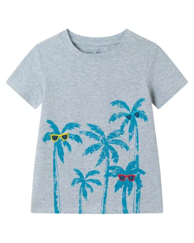 Andy & Evan Kids' Palm Graphic T-shirt In Gray