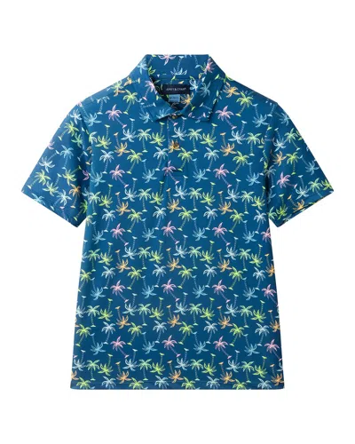 Andy & Evan Palm Polo Shirt In Multi