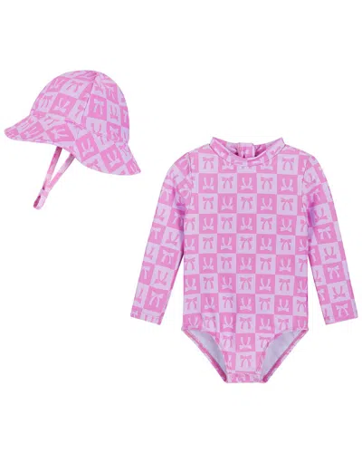 Andy & Evan Pink Bow Rashguard In Multi