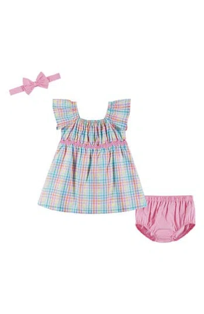 Andy & Evan Babies'  Plaid Dress, Headband & Bloomers Set In Multi