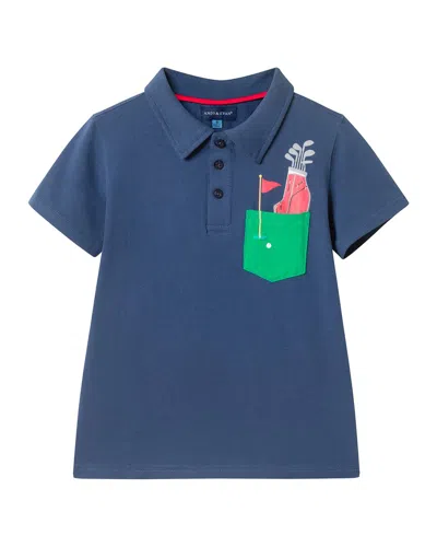 Andy & Evan Kids' Pocket Polo Shirt In Animal Print