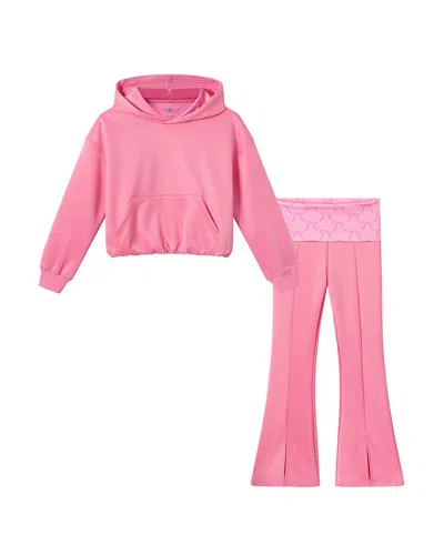 Andy & Evan Ponte Bubble Hoodie Set In Pink