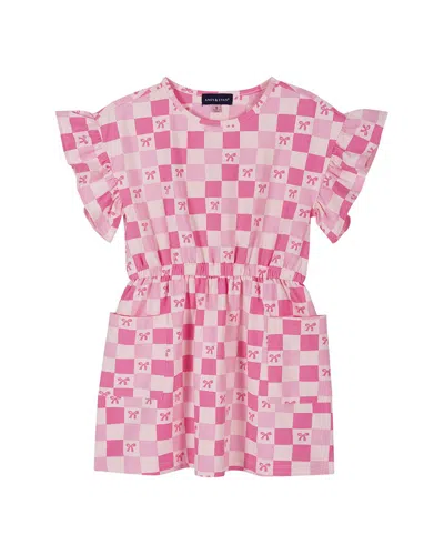 Andy & Evan Kids' Printed Jersey Dress In Pink