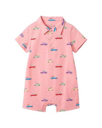 Andy & Evan Kids' Printed Polo Romper In Pink