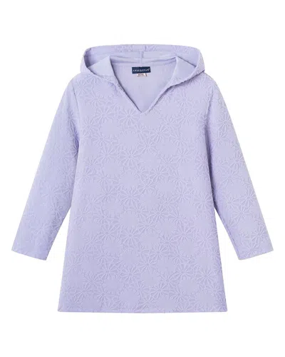 Andy & Evan Purple Terry Cover-up In Animal Print