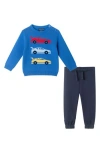 Andy & Evan Racecar Sweater & Joggers Set In Blue