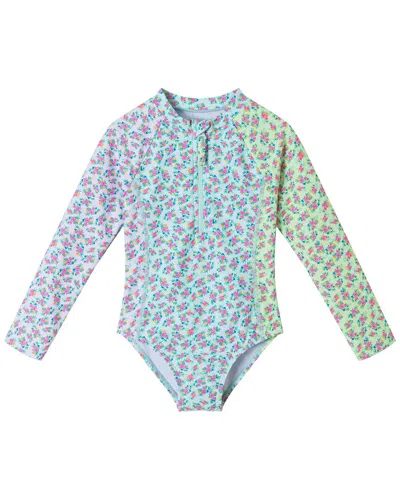 Andy & Evan Rashguard & Matching Scrunchie Set In Blue