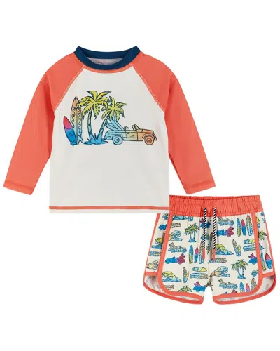Andy & Evan Kids' Rashguard Set In Brown