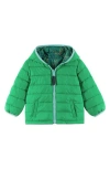 Andy & Evan Reversible Hooded Puffer Jacket In Green
