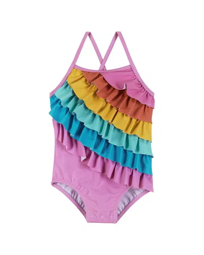 Andy & Evan Kids' Ruffle Detail Swimsuit In Multi