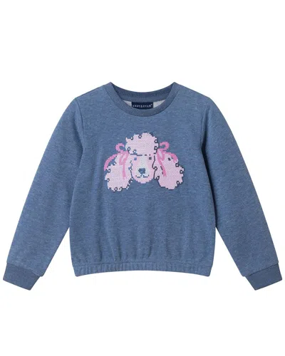 Andy & Evan Sequin Poodle Sweatshirt In Blue