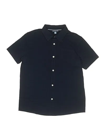 Pre-owned Andy & Evan Kids' Short Sleeve Button Down Shirt In Black