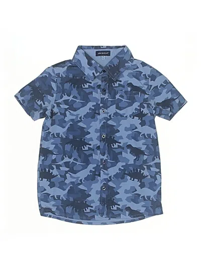 Pre-owned Andy & Evan Kids' Short Sleeve Button Down Shirt In Blue