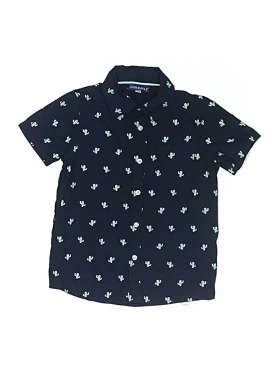 Pre-owned Andy & Evan Kids' Short Sleeve Button Down Shirt In Blue