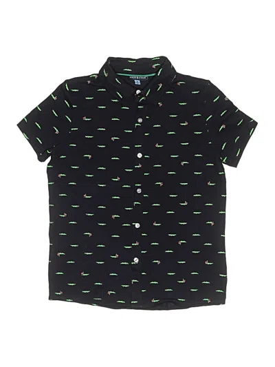 Pre-owned Andy & Evan Kids' Short Sleeve Button Down Shirt In Green