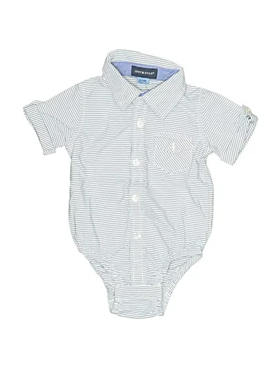 Pre-owned Andy & Evan Babies' Short Sleeve Onesie In Blue