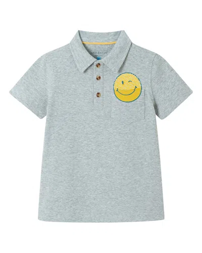 Andy & Evan Kids'  Smile Pocket Polo Shirt In Gray