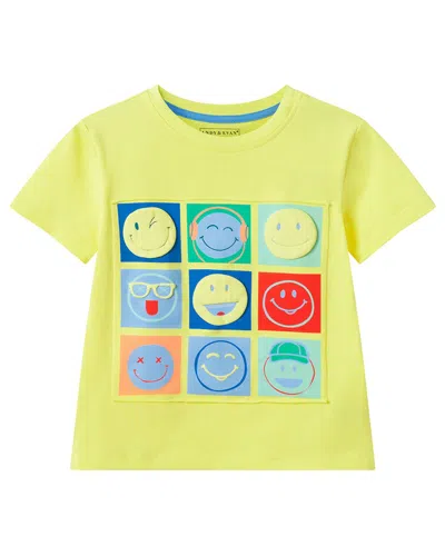 Andy & Evan Kids' Smiley Graphic T-shirt In Yellow
