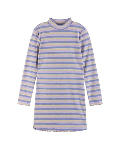 Andy & Evan Kids' Striped Mock Neck Dress In Multi