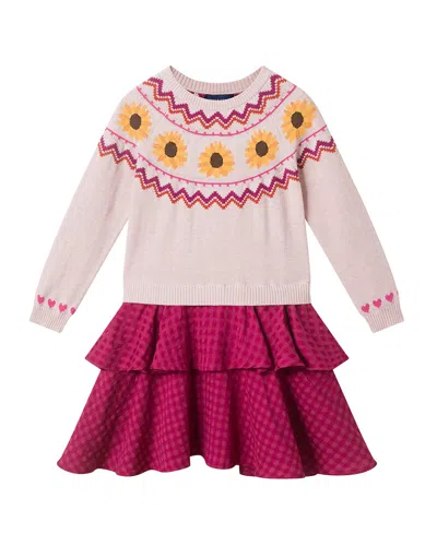Andy & Evan Sunflower Fairisle Sweater In White