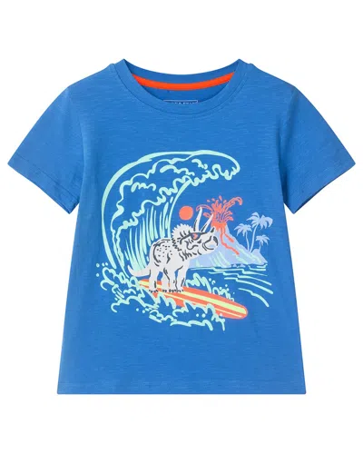 Andy & Evan Surfing Dino Graphic T-shirt And Short Set In Blue