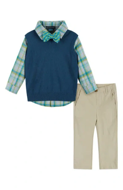 Andy & Evan Babies'  Sweater Vest, Button-up Shirt, Pants & Bow Tie Set In Multi