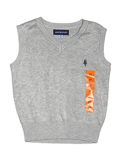 Pre-owned Andy & Evan Kids' Sweater Vest In Gray