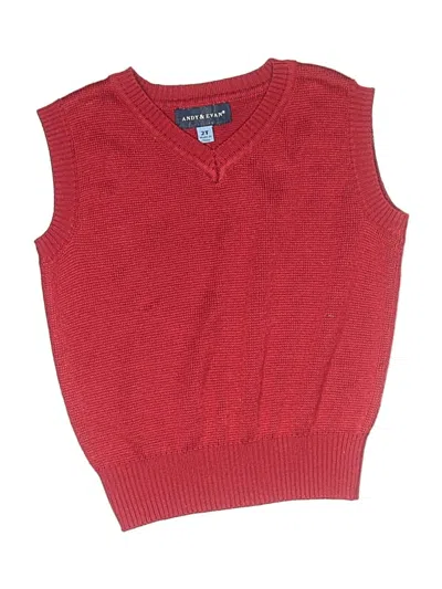 Pre-owned Andy & Evan Kids' Sweater Vest In Red