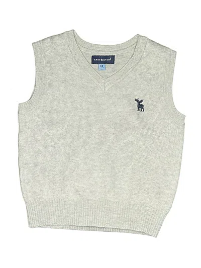 Pre-owned Andy & Evan Kids' Sweater Vest In Silver