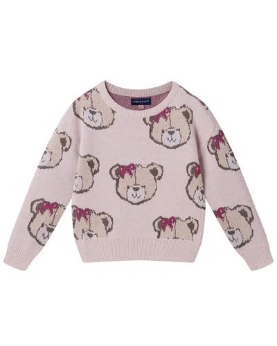 Andy & Evan Teddy Bear Sweater In Pink