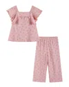 Andy & Evan Texture Bow Set In Pink