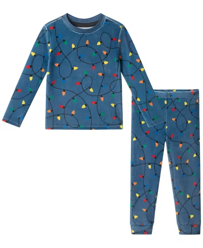 Andy & Evan Babies' Toddler Boys' 2t-4t Allover Print Pajama, 2-piece Set In Blue