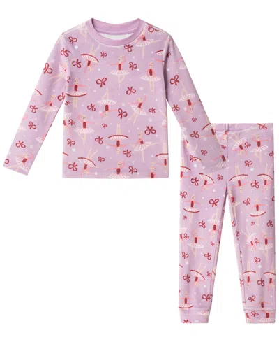 Andy & Evan Babies' Toddler Girls' 2t-4t Ballet And Bows Print Pajama, 2-piece Set In Pink