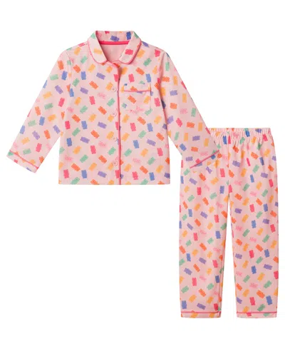 Andy & Evan Babies' Toddler Girls' 2t-4t Cat Print Pajama, 2-piece Set In Multi