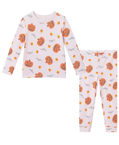 Andy & Evan Babies' Toddler Girls' 2t-4t Pumpkin Print Pajama, 2-piece Set In Red