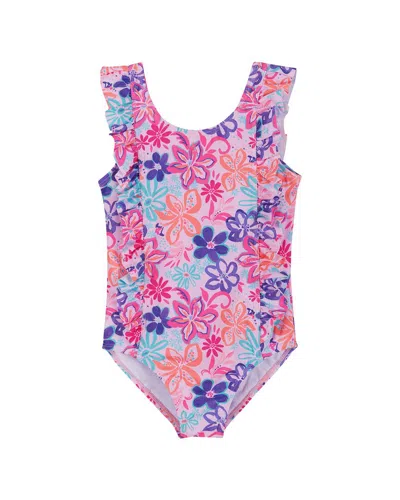 Andy & Evan Kids'  Tropical Floral One-piece In Pink
