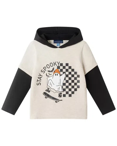 Andy & Evan Kids'  Twofer Hooded T-shirt In Black